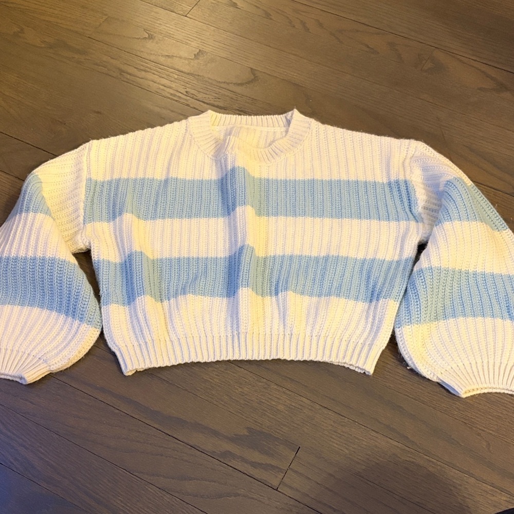 Striped Blue and White Girl's Sweater